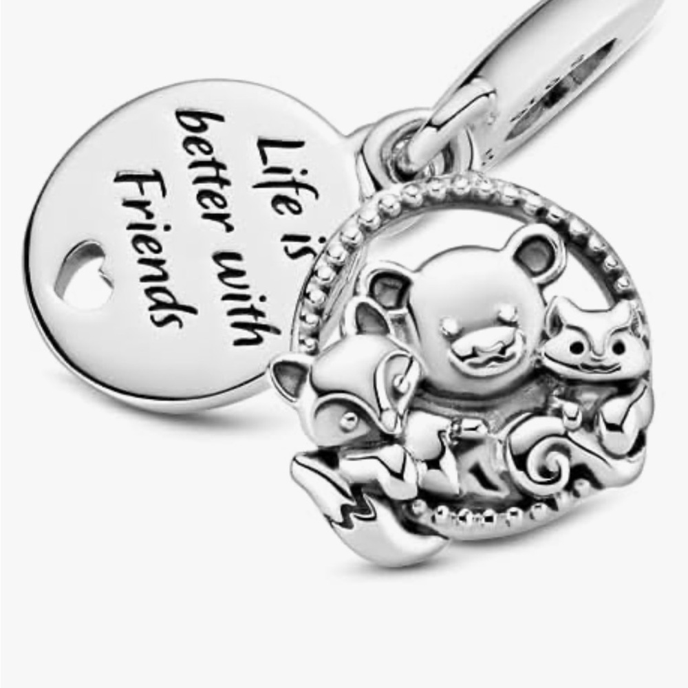 PANDORA Bear Fox & Squirrel Dangle Charm